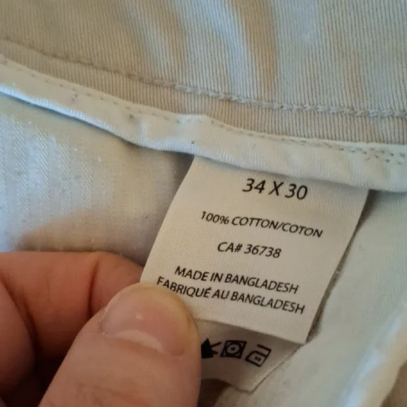 Haggar Men’s 100% Cotton Classic Chino Pants - 34W x 30L - Khaki - Picture 3 of 7